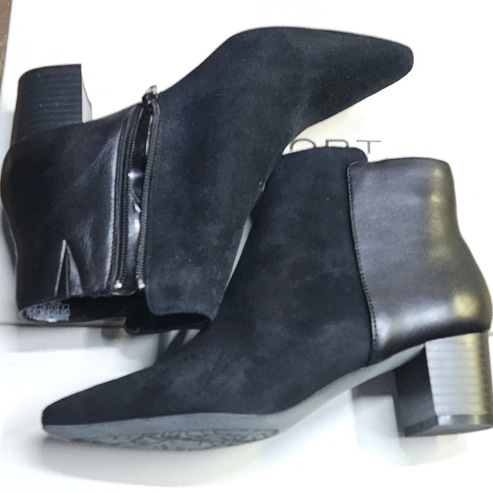 Rockport Total Motion Dorset Black Ankle Boots Side Zip CH0205 Booties Women's 5